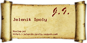Jelenik Ipoly névjegykártya